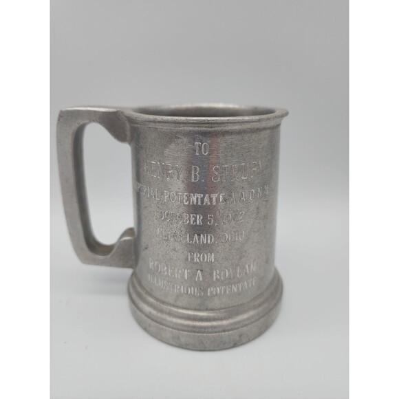 Vintage Wilton RWP The Koran Club Al Koran Pewter Mug Tankard Stein Engraved - Picture 3 of 12